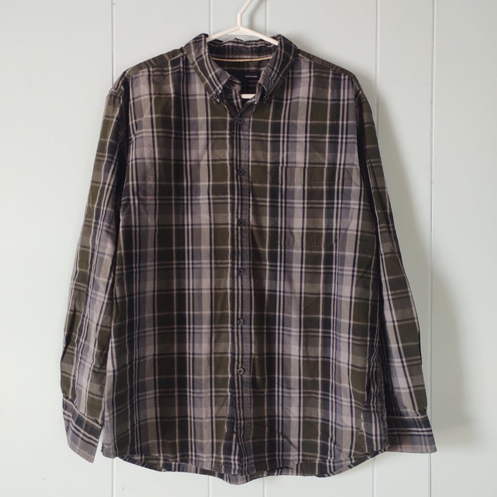 Basic Editions Long Sleeve Plaid Shirt